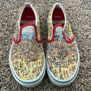 Youth Kid’s Vans Where’s Waldo Slip On Shoes Sneakers Size 2